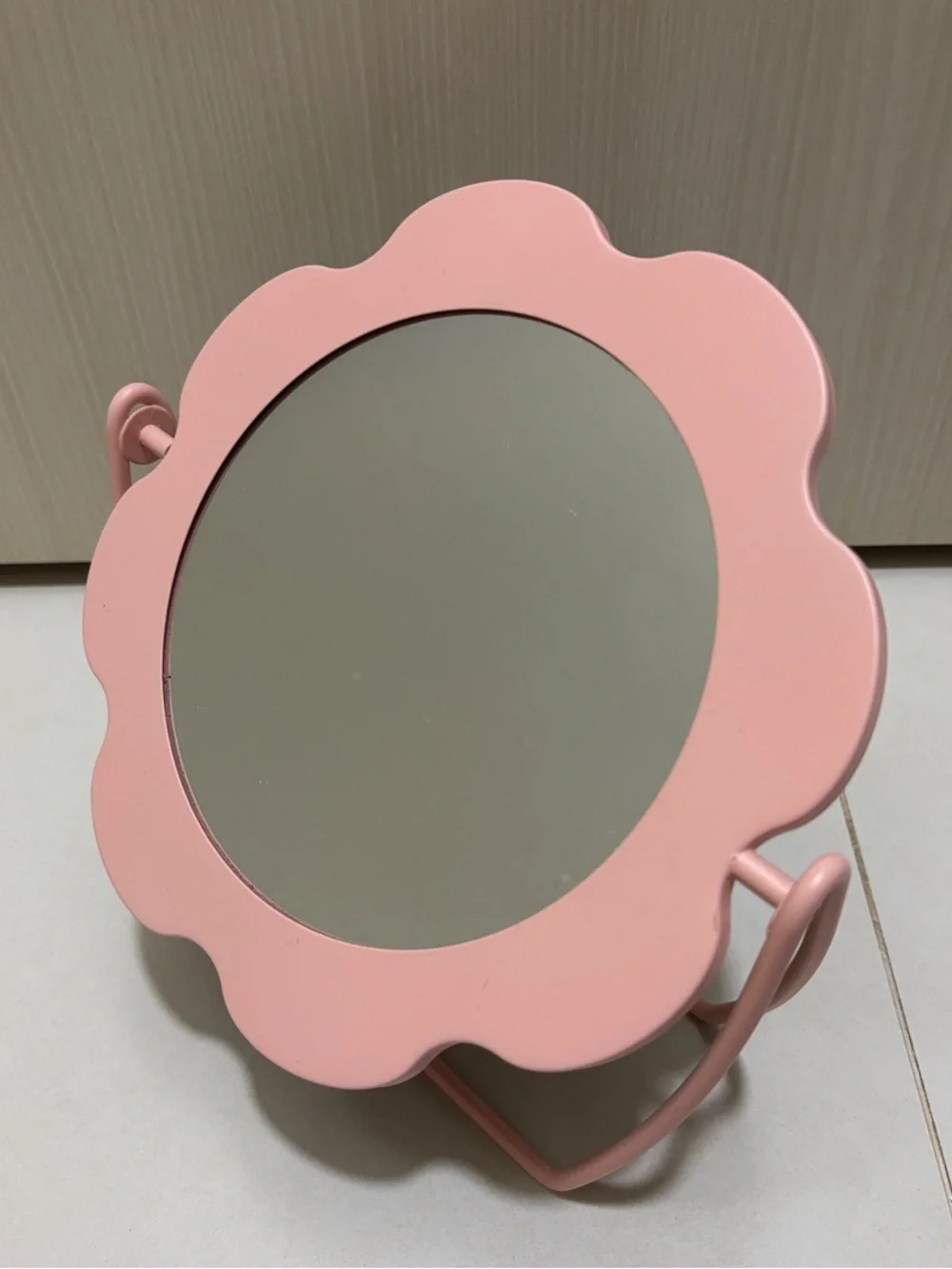 Small Pink Flower TableTop Mirror